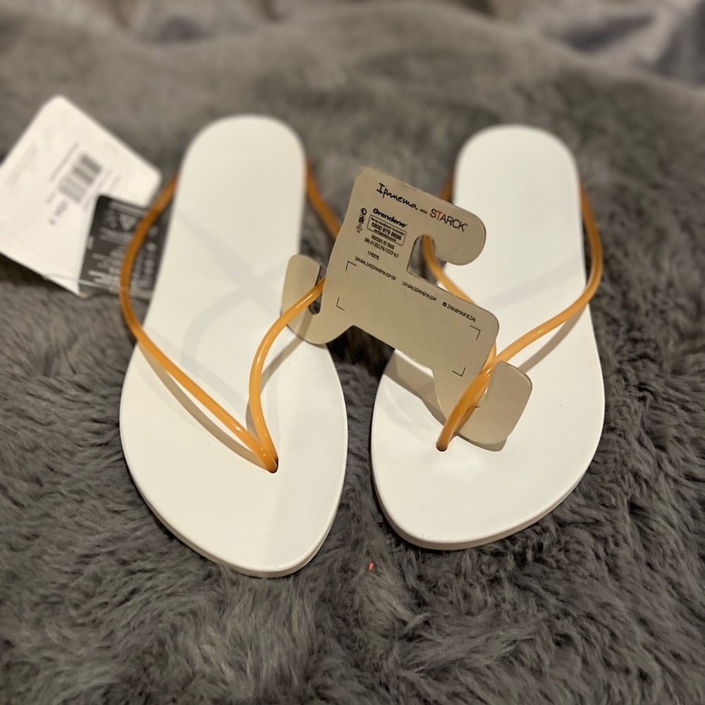 Ipanema White and Orange Sandals